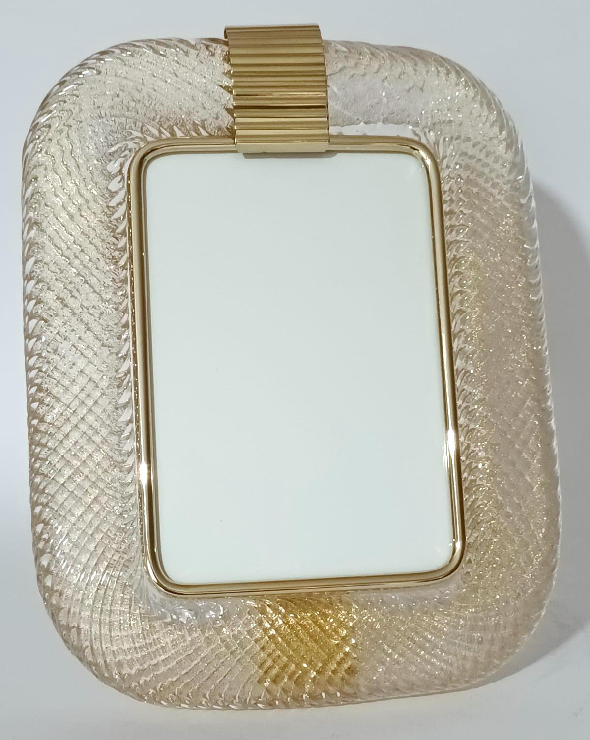 Mid-Century Modern Murano Gold Photo Frame by Barovier e Toso