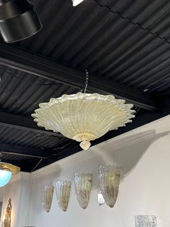 Murano Gold Ruffle Flush Mount