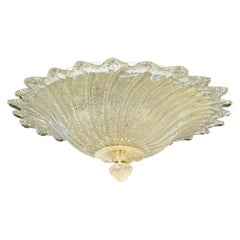 Murano Gold Ruffle Flush Mount
