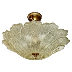 Murano Gold Rugiadoso Glass Semi Flush Mount Ceiling Light
