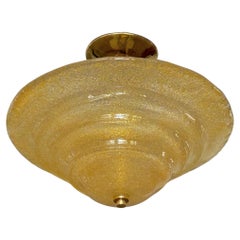 Murano Gold Rugiadoso Glass Semi Flush Mount Ceiling Light