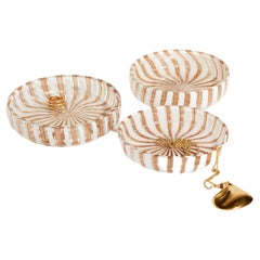 Murano Gold Swirled Catchalls Set of Three