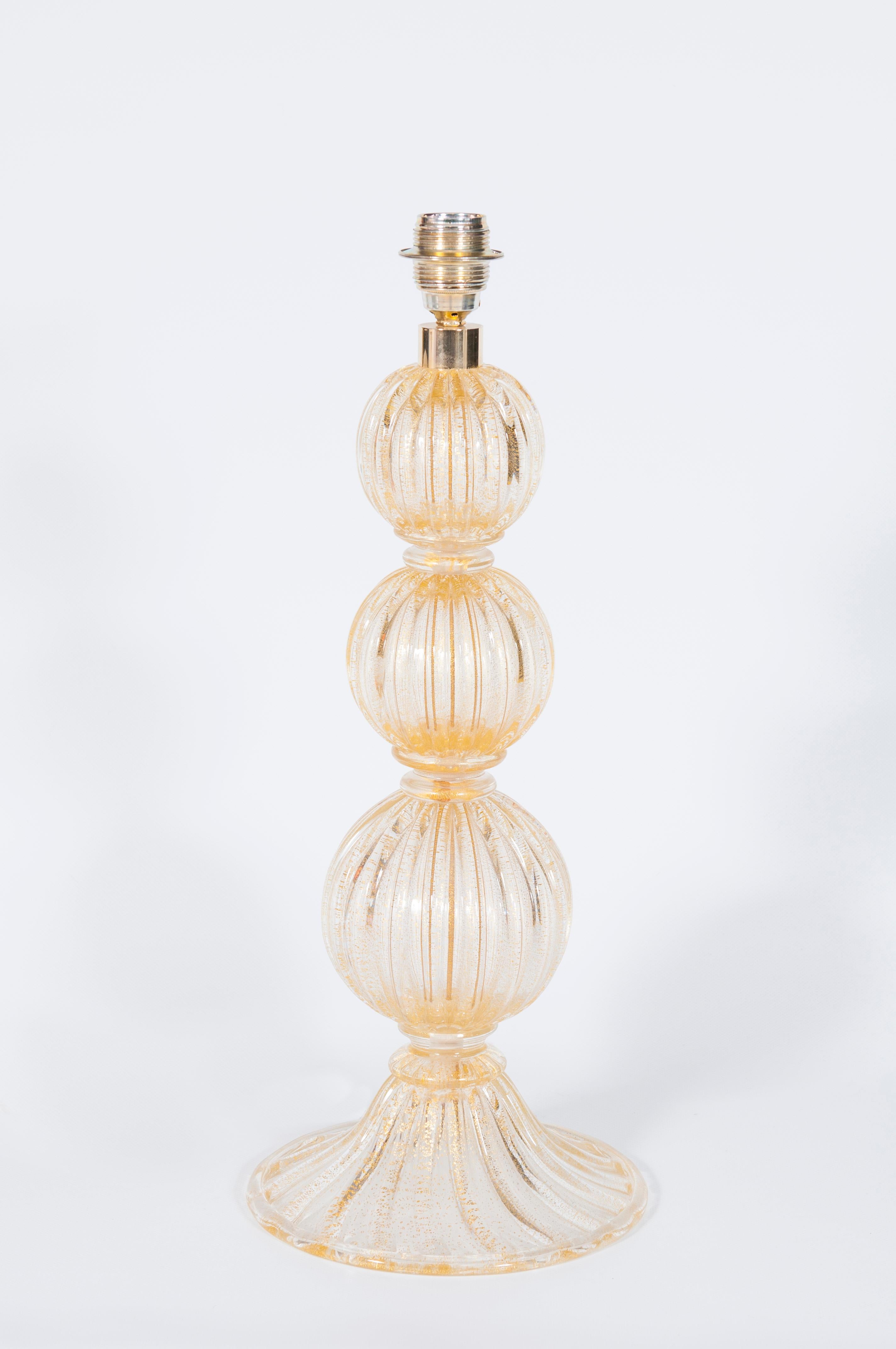 Lampe de table en or de Murano par Giovanni Dalla Fina, circa 1970 en vente 3