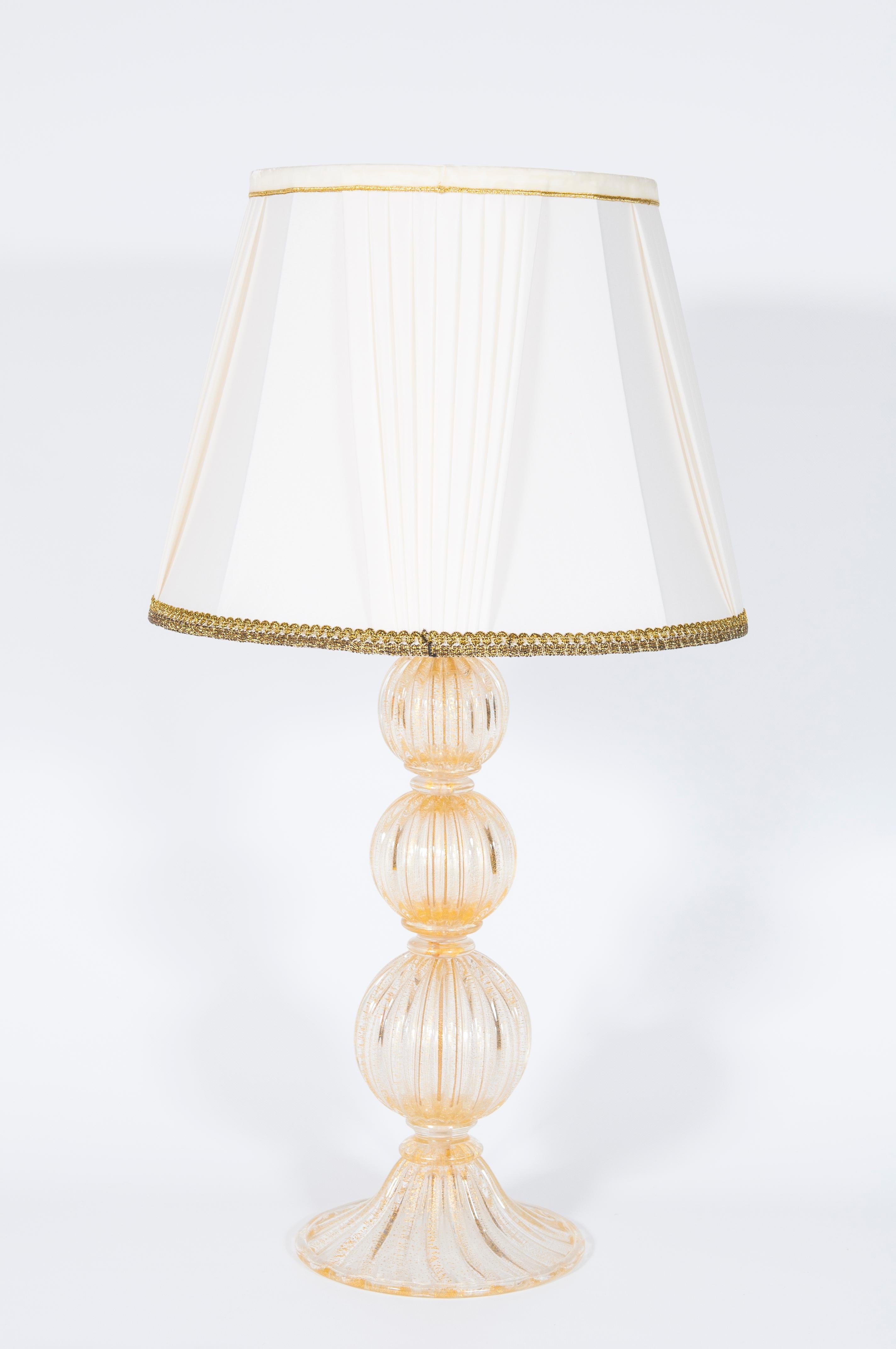 Lampe de table en or de Murano par Giovanni Dalla Fina, circa 1970 en vente 6