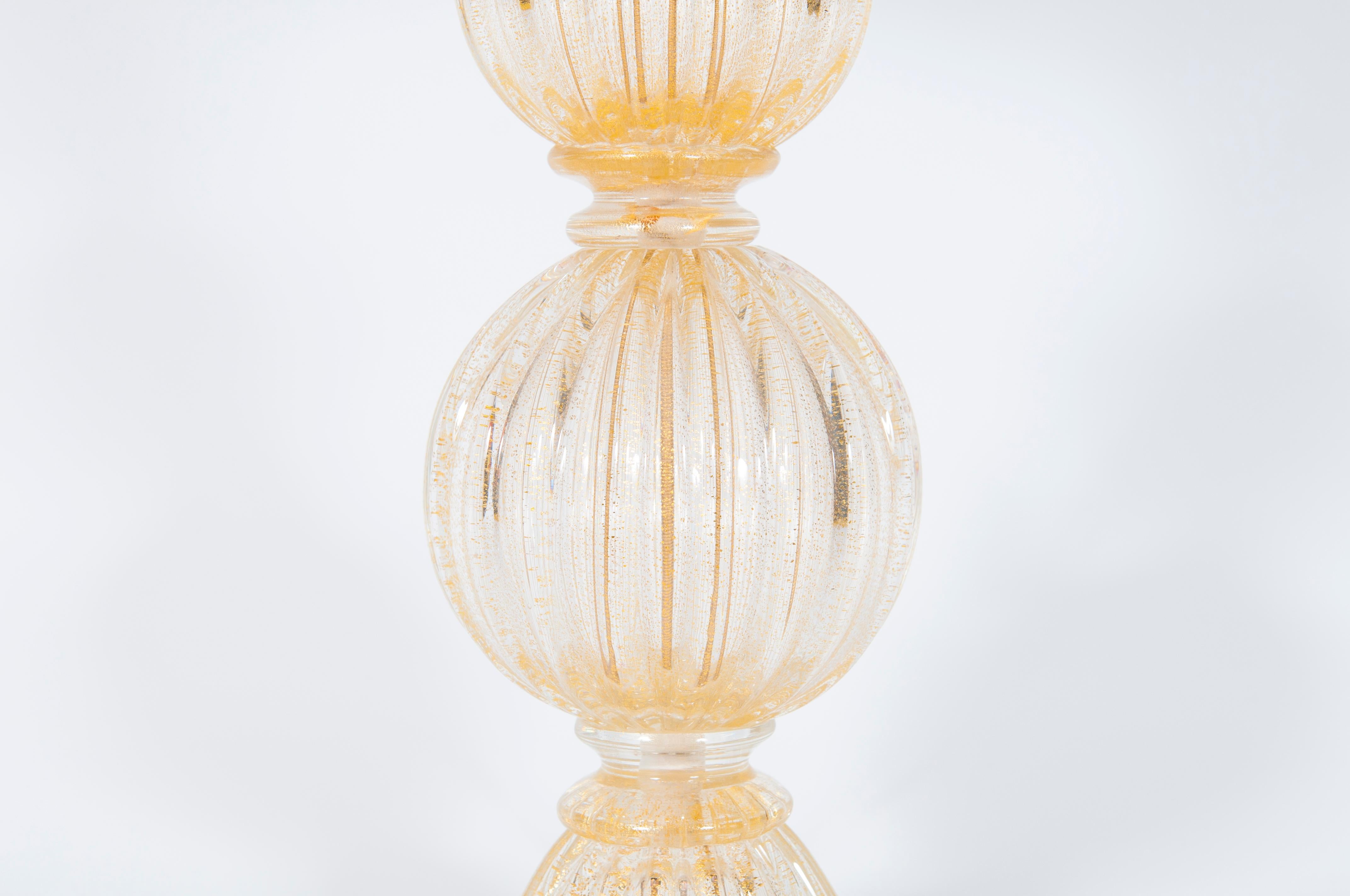 Lampe de table en or de Murano par Giovanni Dalla Fina, circa 1970 en vente 8