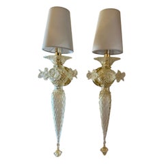 Murano Gold Venetian Style Flower Sconces