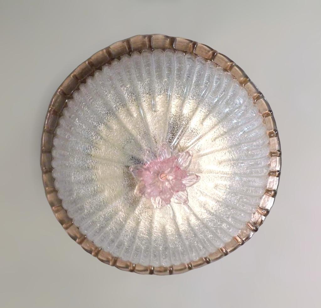 Mid-Century Modern Murano Graniglia Flush Mount, 3 Available For Sale