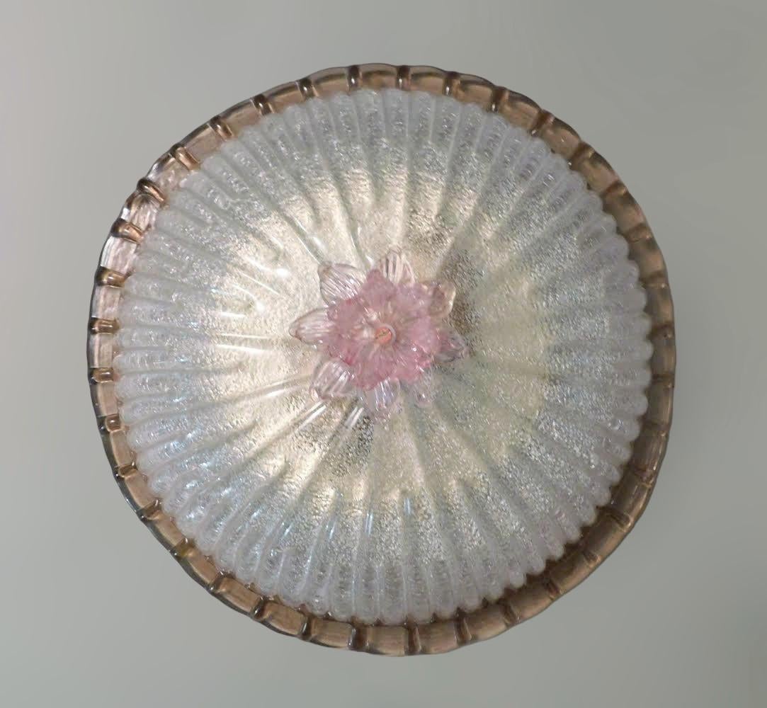 Italian Murano Graniglia Flush Mount, 3 Available For Sale