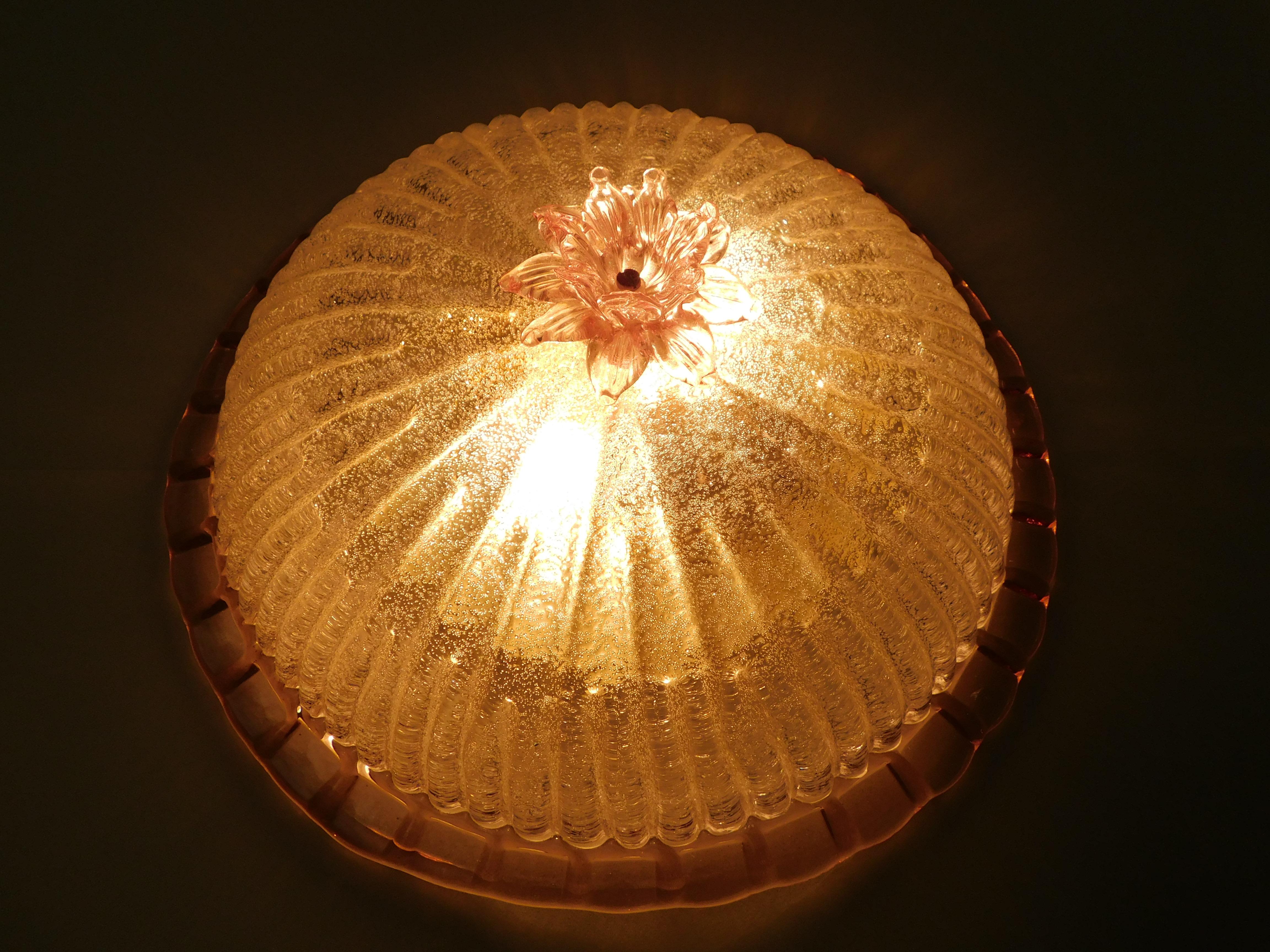 Murano Graniglia Flush Mount, 3 Available In Good Condition For Sale In Los Angeles, CA