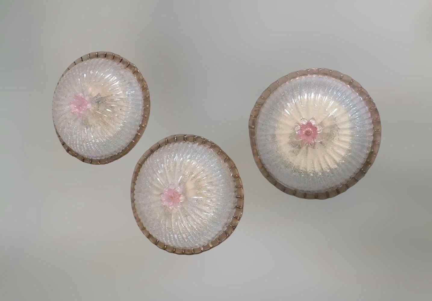 Murano Graniglia Flush Mount, 3 Available For Sale 1