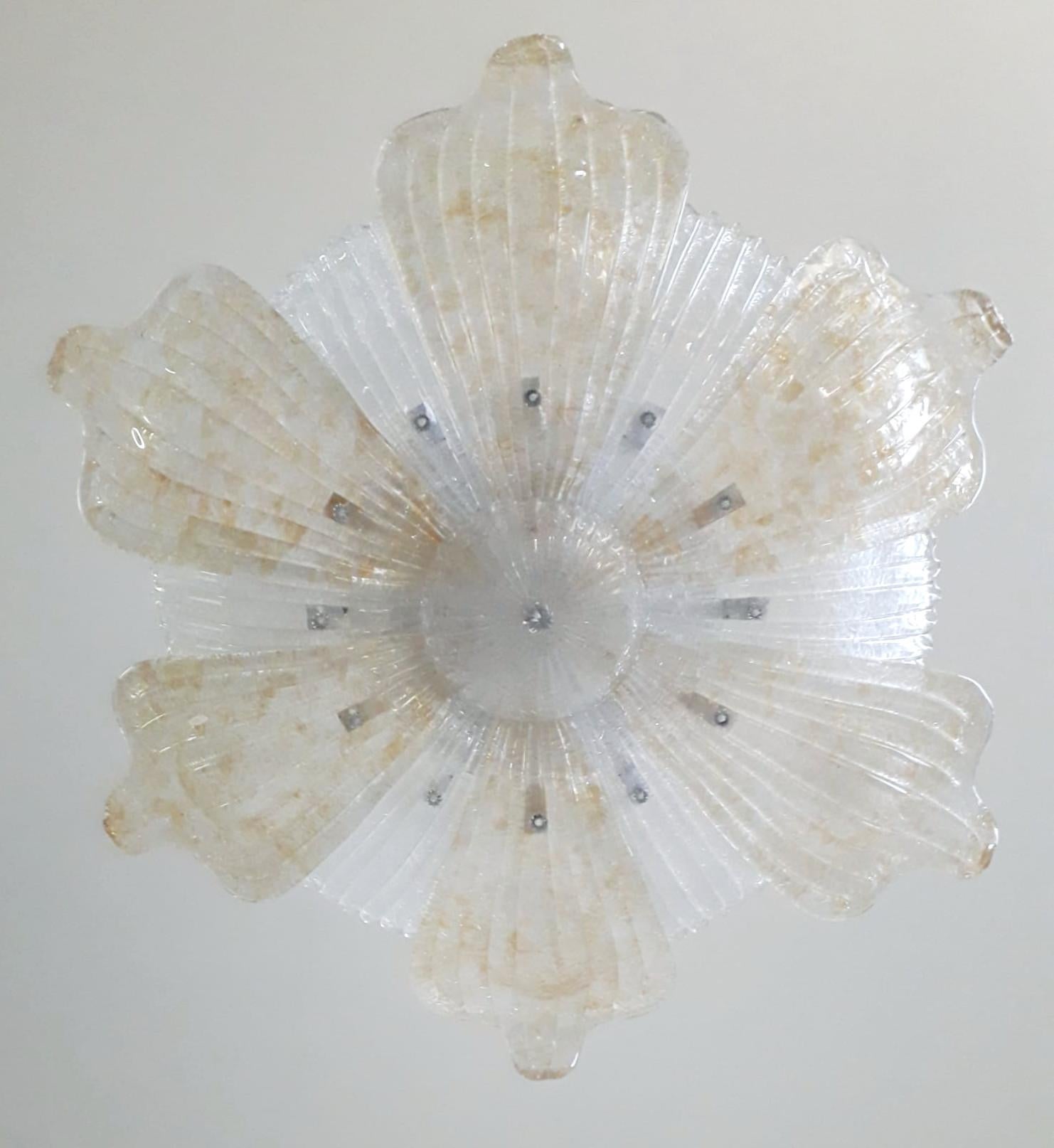 Italian Murano Graniglia Leaves Flush Mount