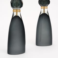 Murano Glass Table Lamps by Alberto Donà, Gray & Gold, Mid-Century