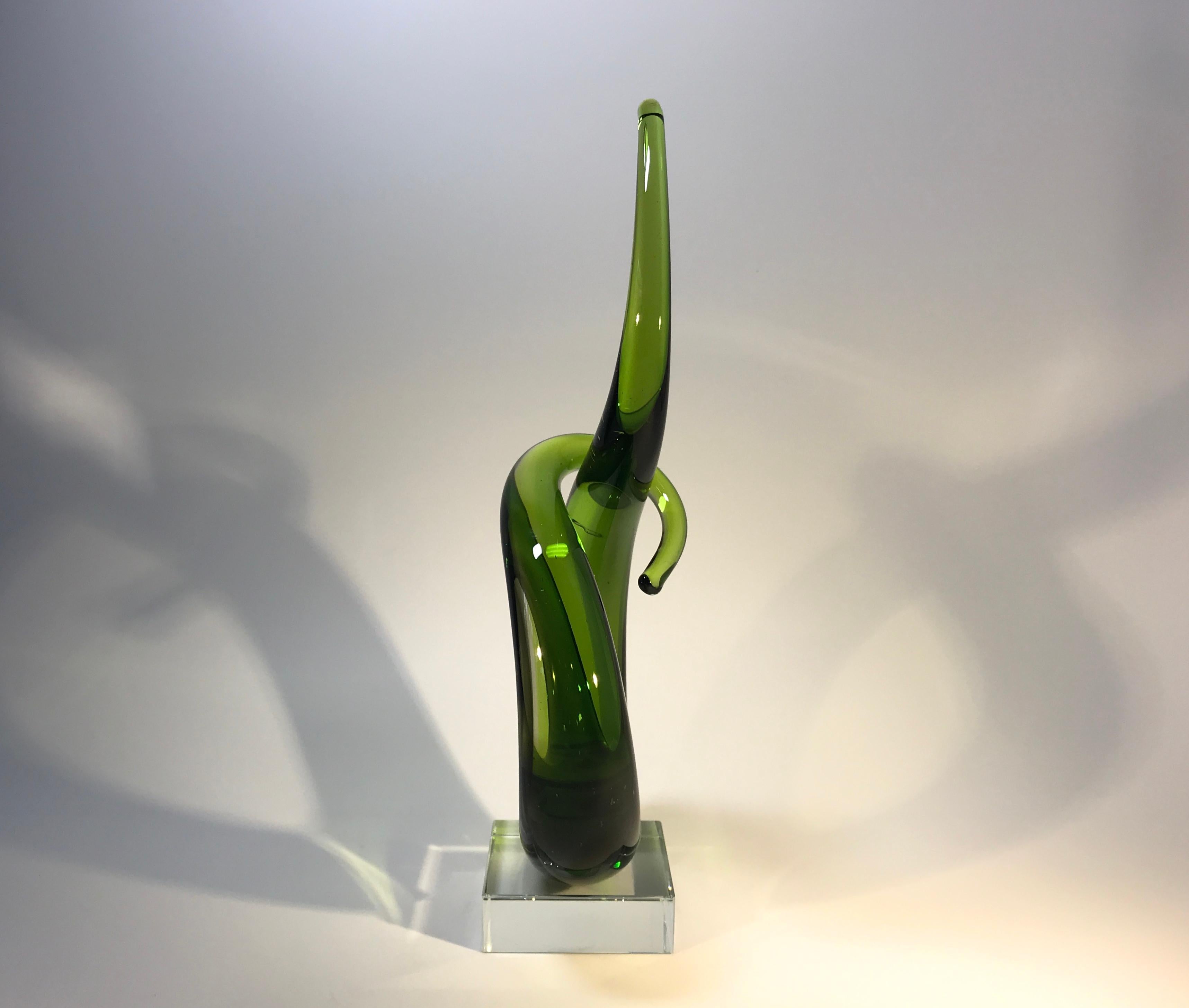 green glass sculpture