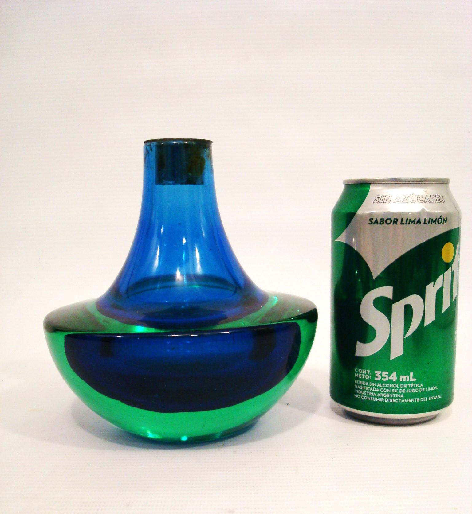 20th Century Murano Green and Blue Glass Mid-Century Candelabras / Candle Holders. Italy 1970 For Sale