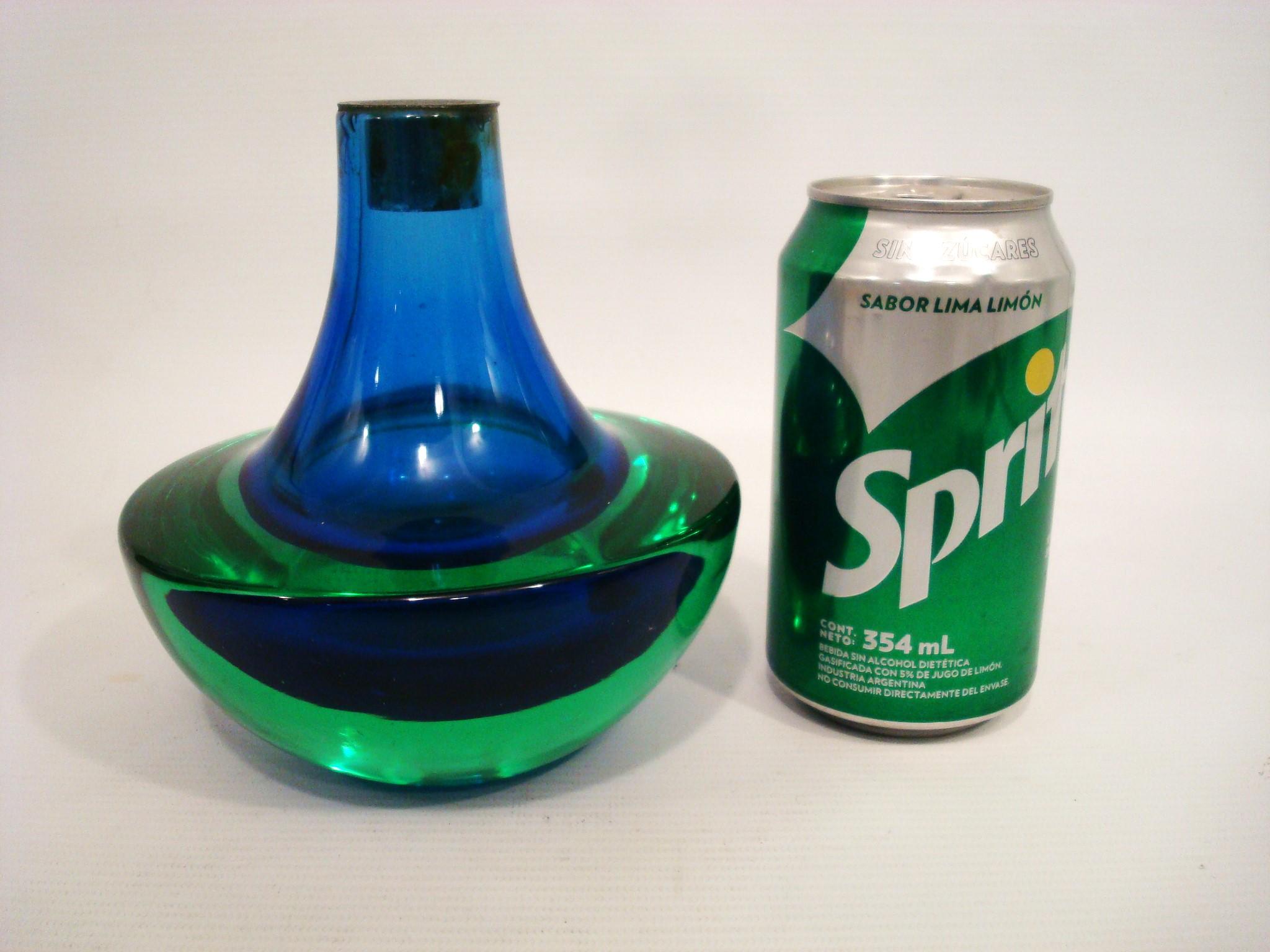 Murano Glass Murano Green and Blue Glass Mid-Century Candelabras / Candle Holders. Italy 1970 For Sale