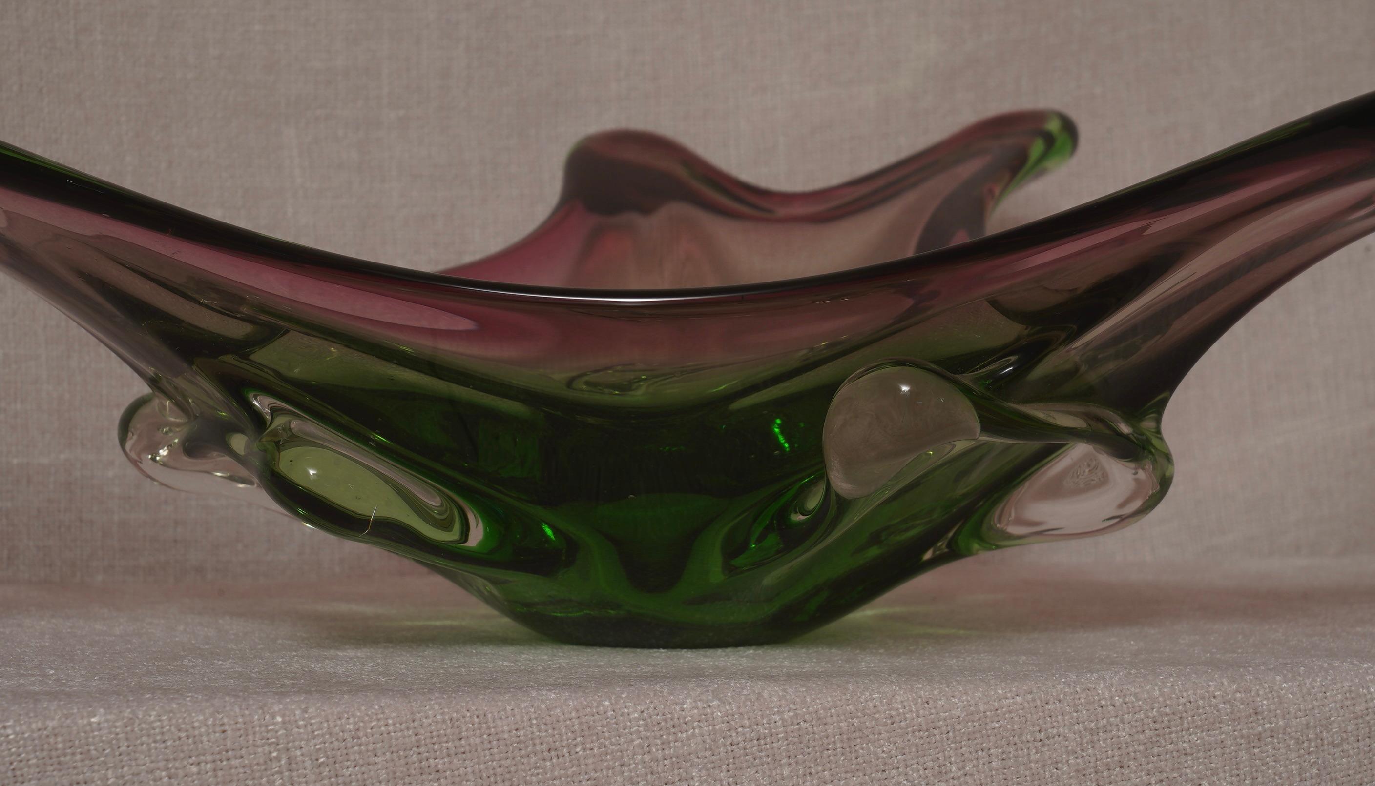 Murano Übertopf grün und rosa, 1990 im Angebot 2