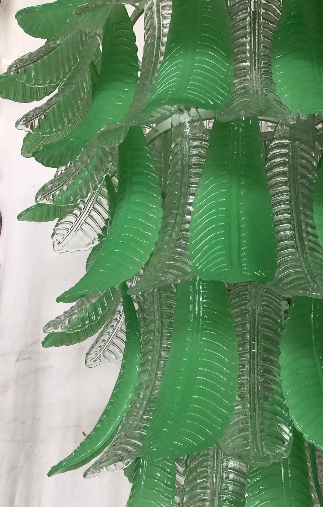 Lampadario e pendente in vetro artistico di Murano verde e trasparente, 2020 In condizioni buone in vendita a Rome, IT