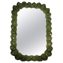 Specchio da tavolo e da parete in vetro artistico Greene & Greene e ottone di Murano, 2000