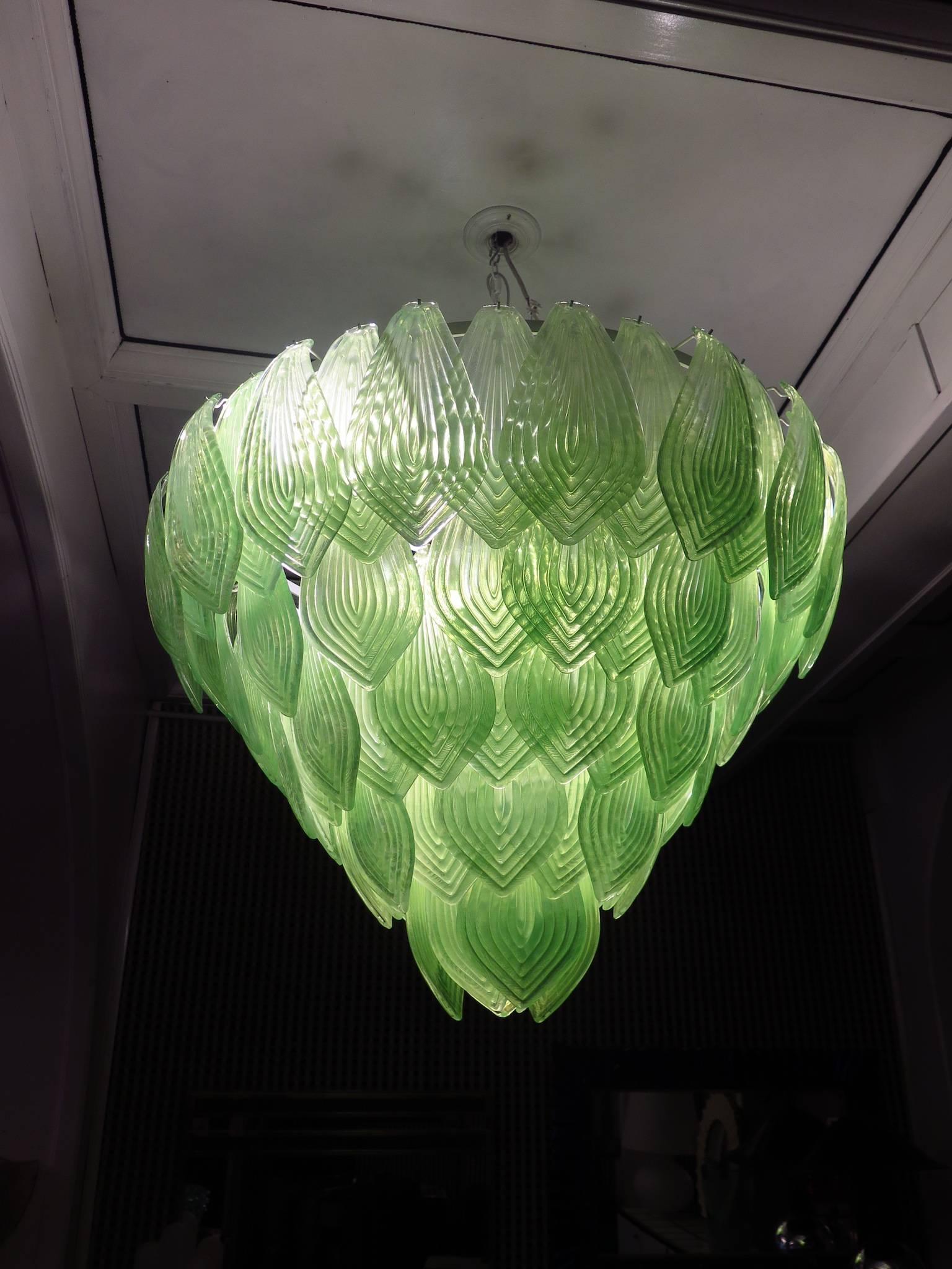 vintage green glass chandelier