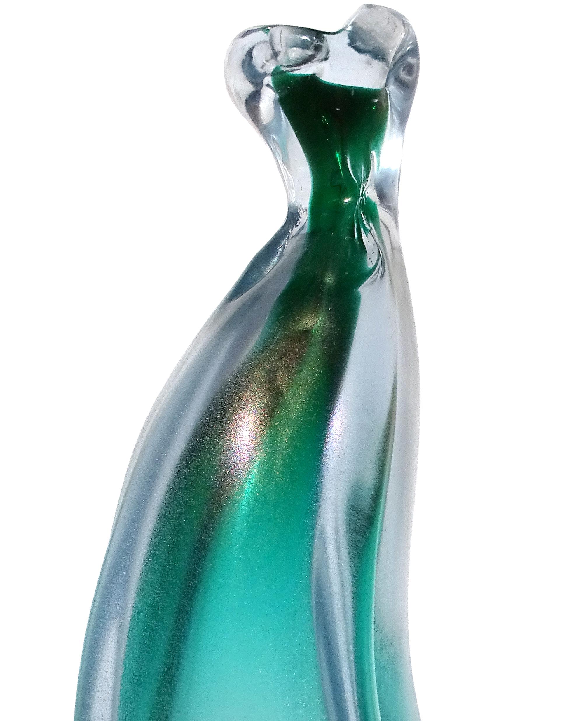 The Artful Green Blu Oro Iridescente di Murano Scultura di frutta mela banana in vetro artistico italiano in vendita 3