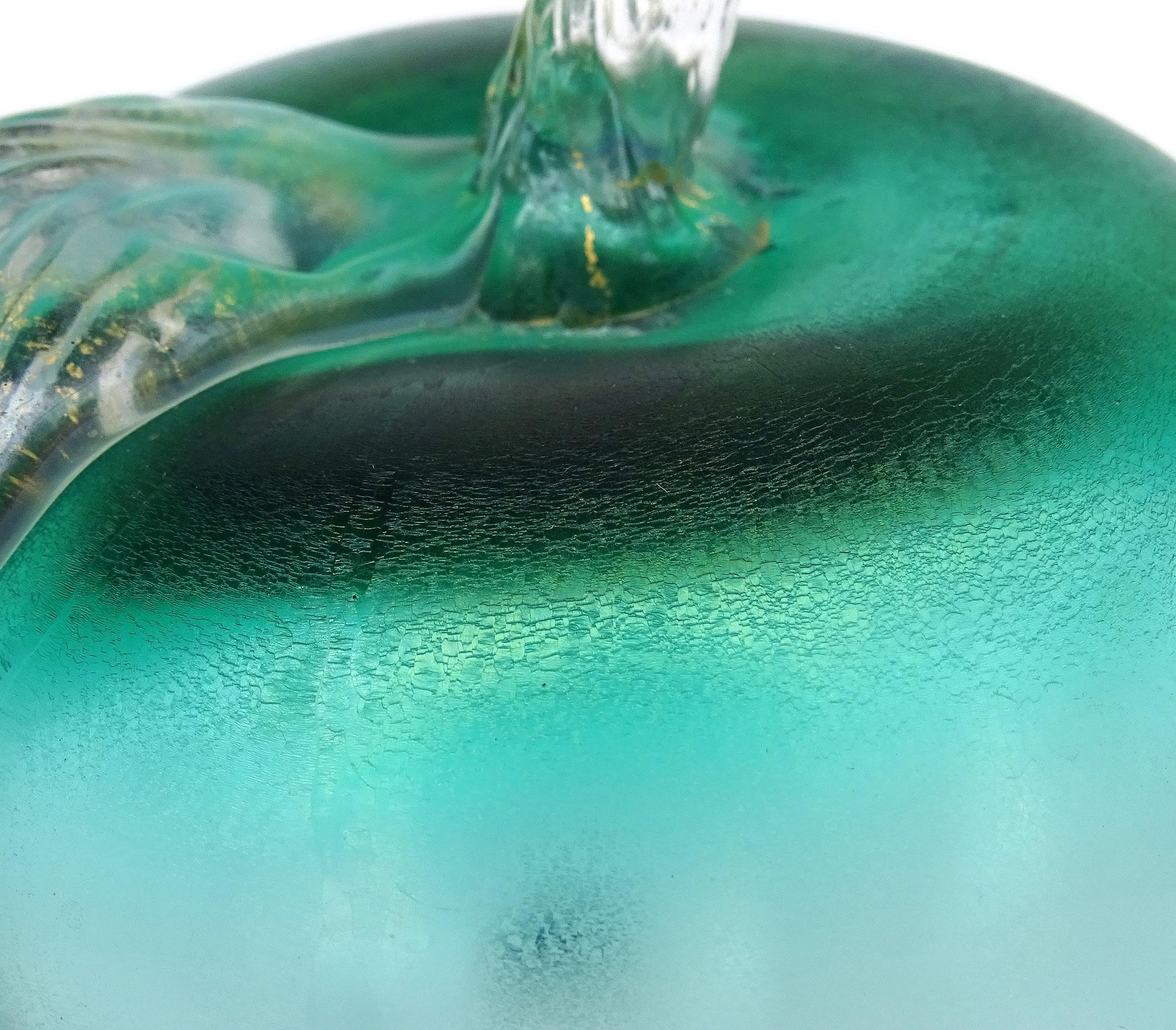 The Artful Green Blu Oro Iridescente di Murano Scultura di frutta mela banana in vetro artistico italiano in vendita 1
