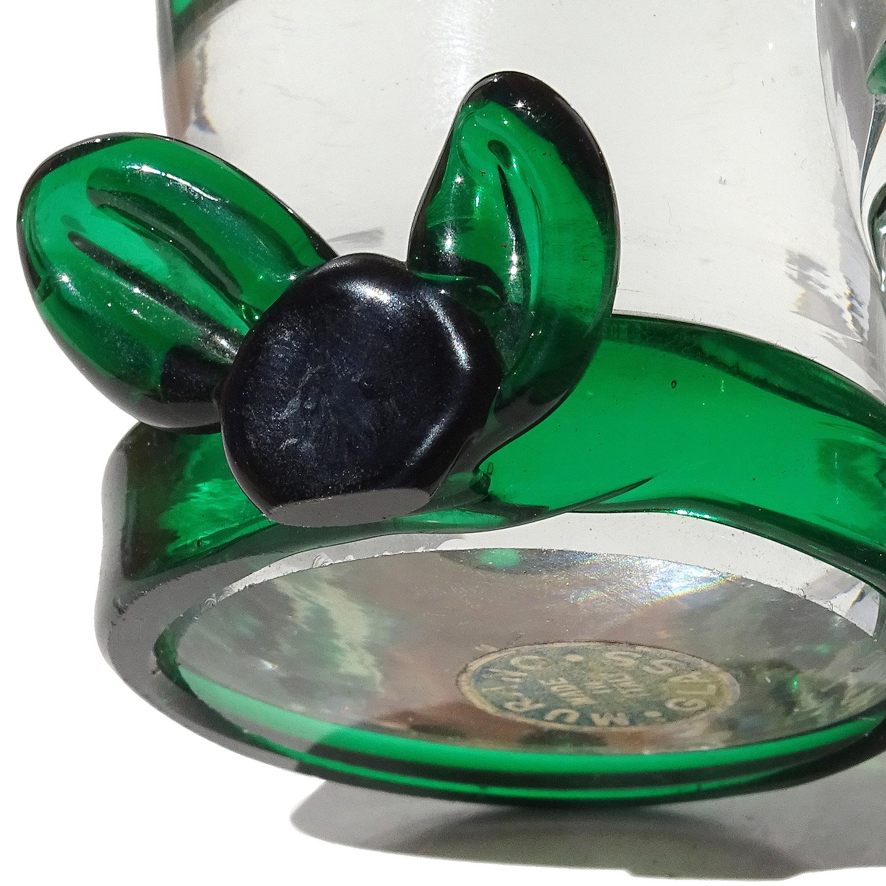Figurine presse-papiers en verre d'art italien de Murano, vert et transparent, Terrier Scotty Puppy Dog Bon état - En vente à Kissimmee, FL