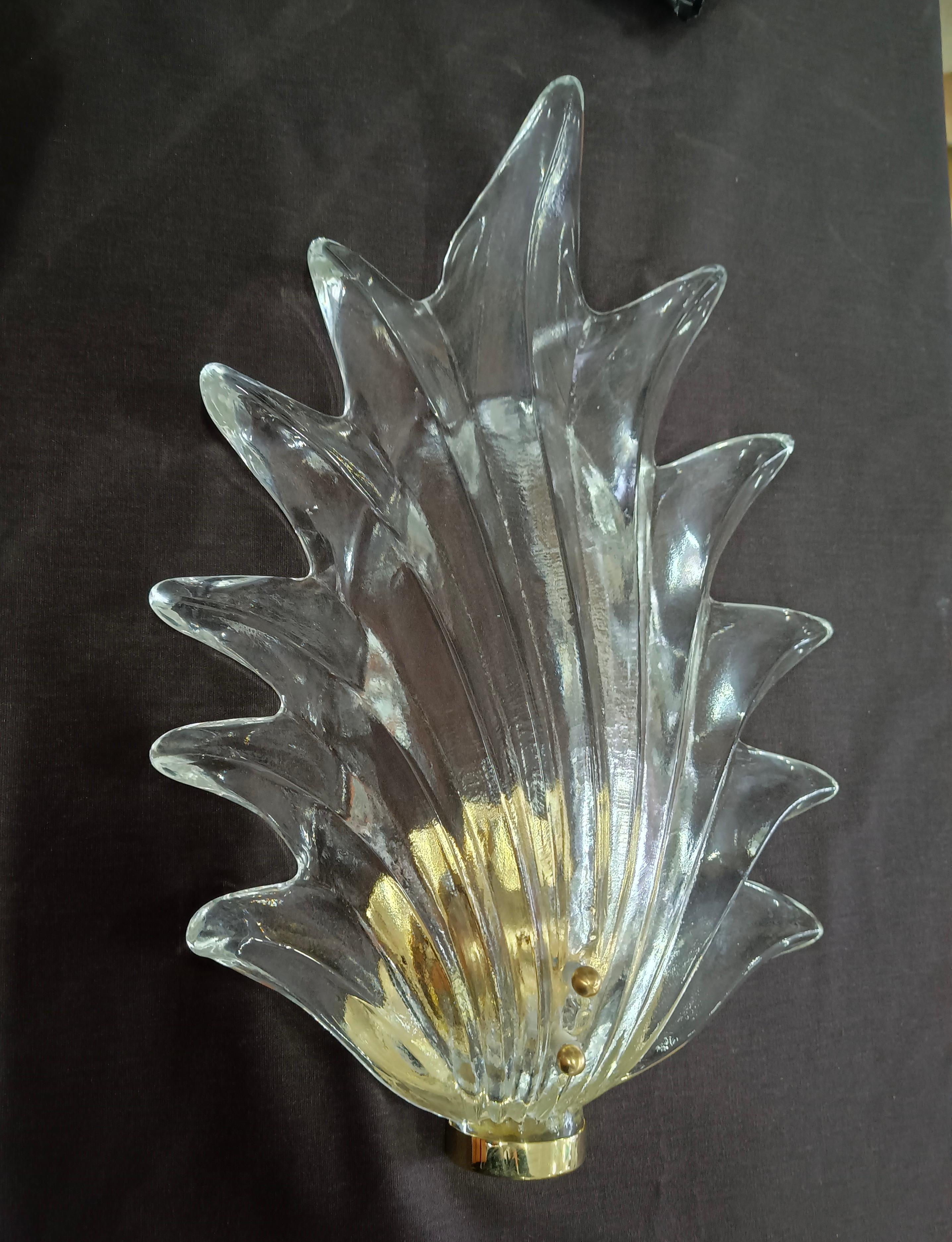 Lámpara de pared y apliques de cristal verde de Murano y latón, 2020 en venta 2