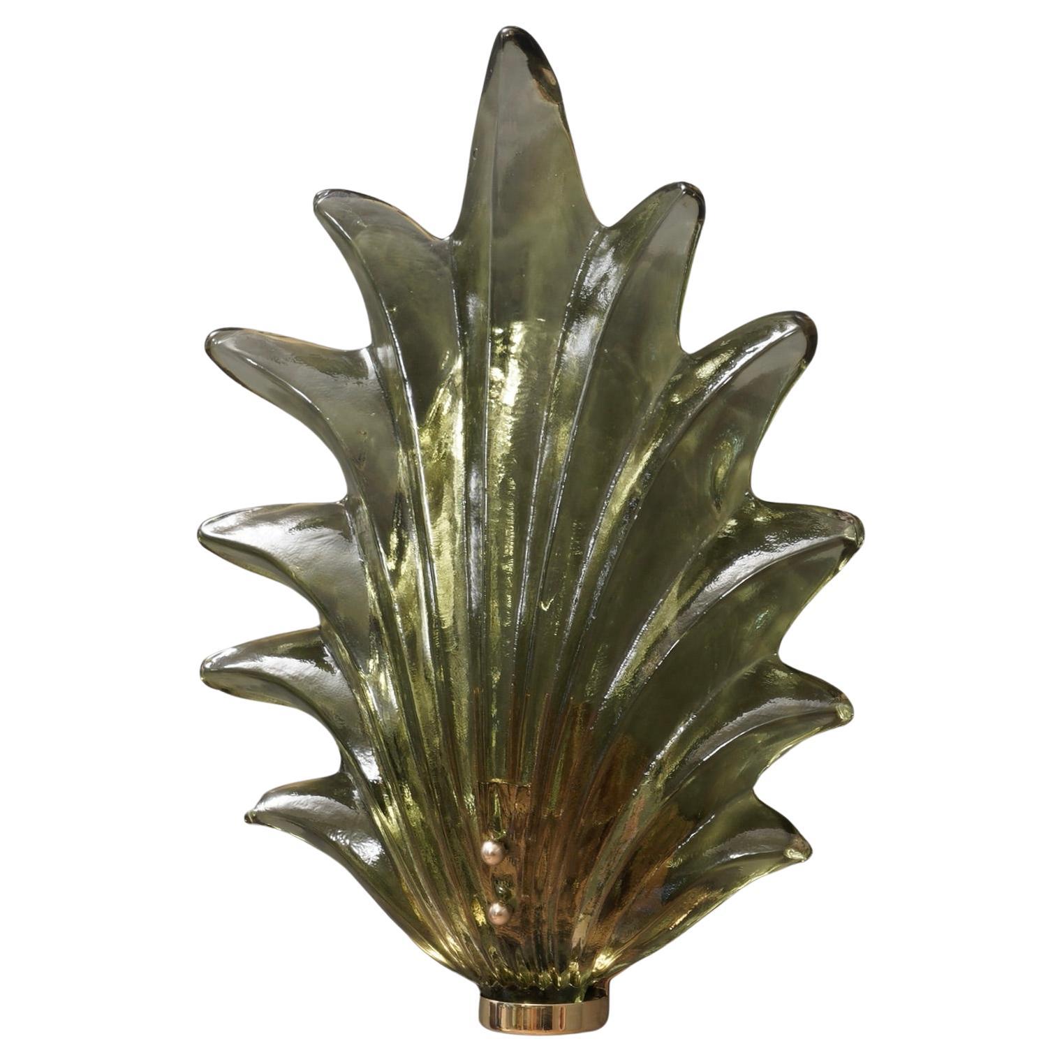 Murano Green Glass and Brass Wall Light and Sconces, 2020