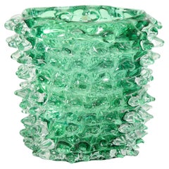Murano Green Glass "Rostrate" Vase