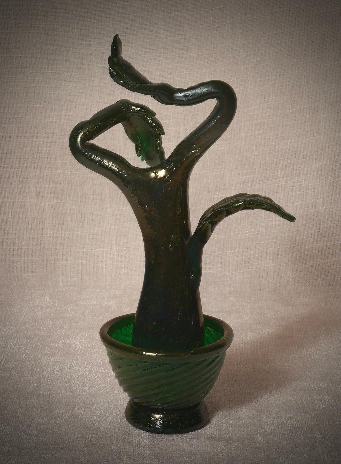 Murano Grünglas-Skulptur, 2000 (Moderne der Mitte des Jahrhunderts) im Angebot