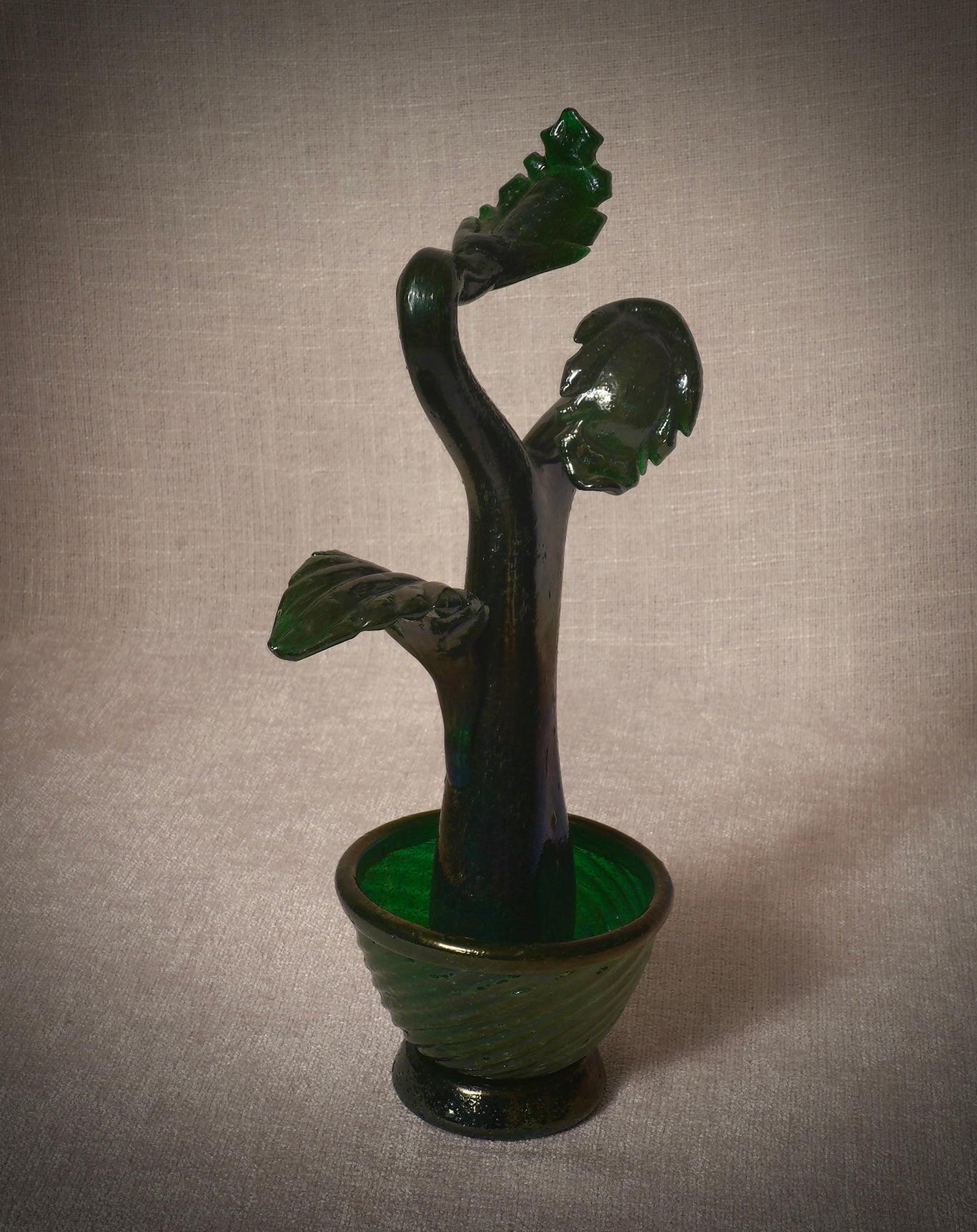 Murano Grünglas-Skulptur, 2000 im Angebot 2