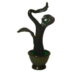 Scultura in vetro verde di Murano, 2000