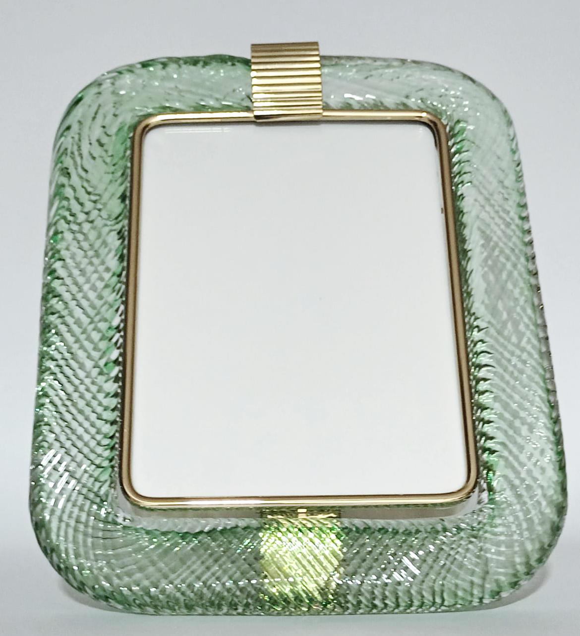 Mid-Century Modern Murano Green Photo Frame by Barovier e Toso - 3 Available For Sale