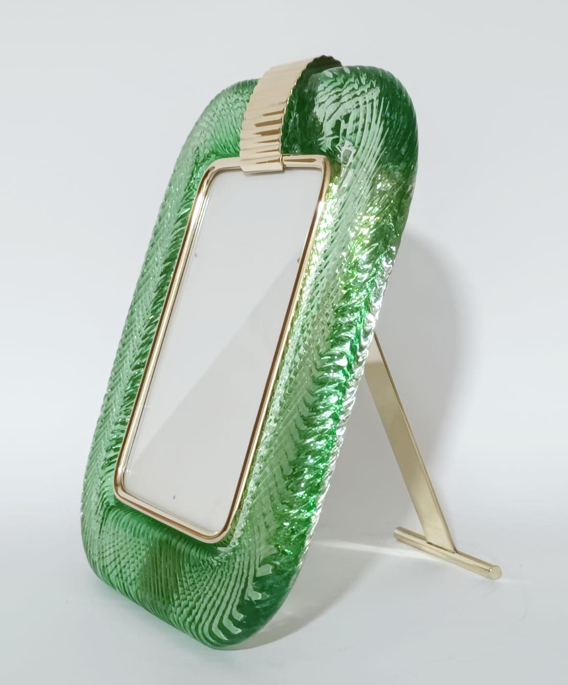 Italian Murano Green Photo Frame by Barovier e Toso - 3 Available For Sale
