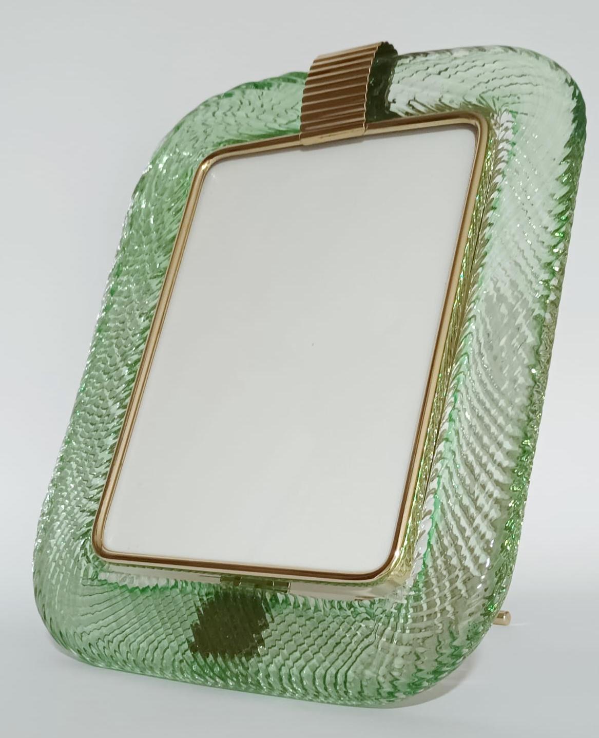 Italian Murano Green Photo Frame by Barovier e Toso - 3 Available For Sale