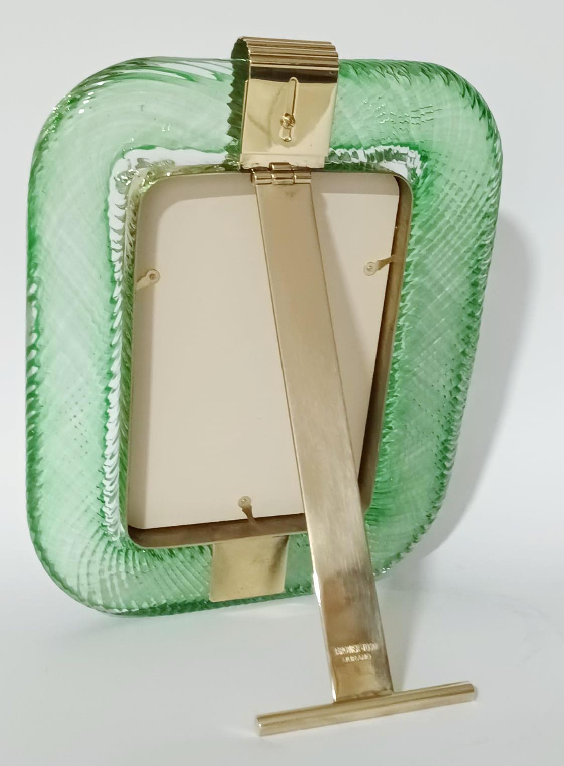 Murano Green Photo Frame by Barovier e Toso - 3 Available In Good Condition For Sale In Los Angeles, CA