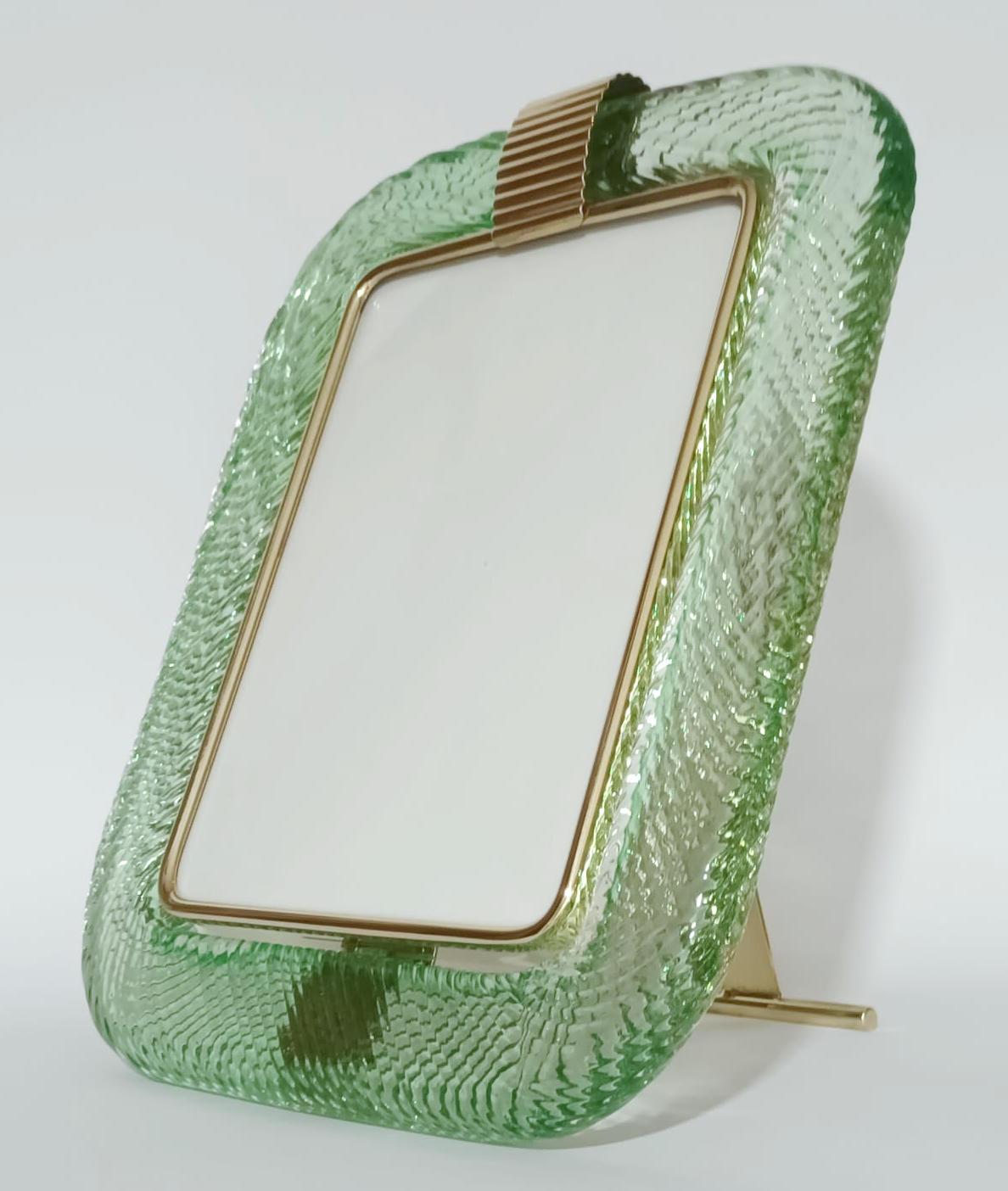 Murano Green Photo Frame by Barovier e Toso - 3 Available In Good Condition For Sale In Los Angeles, CA