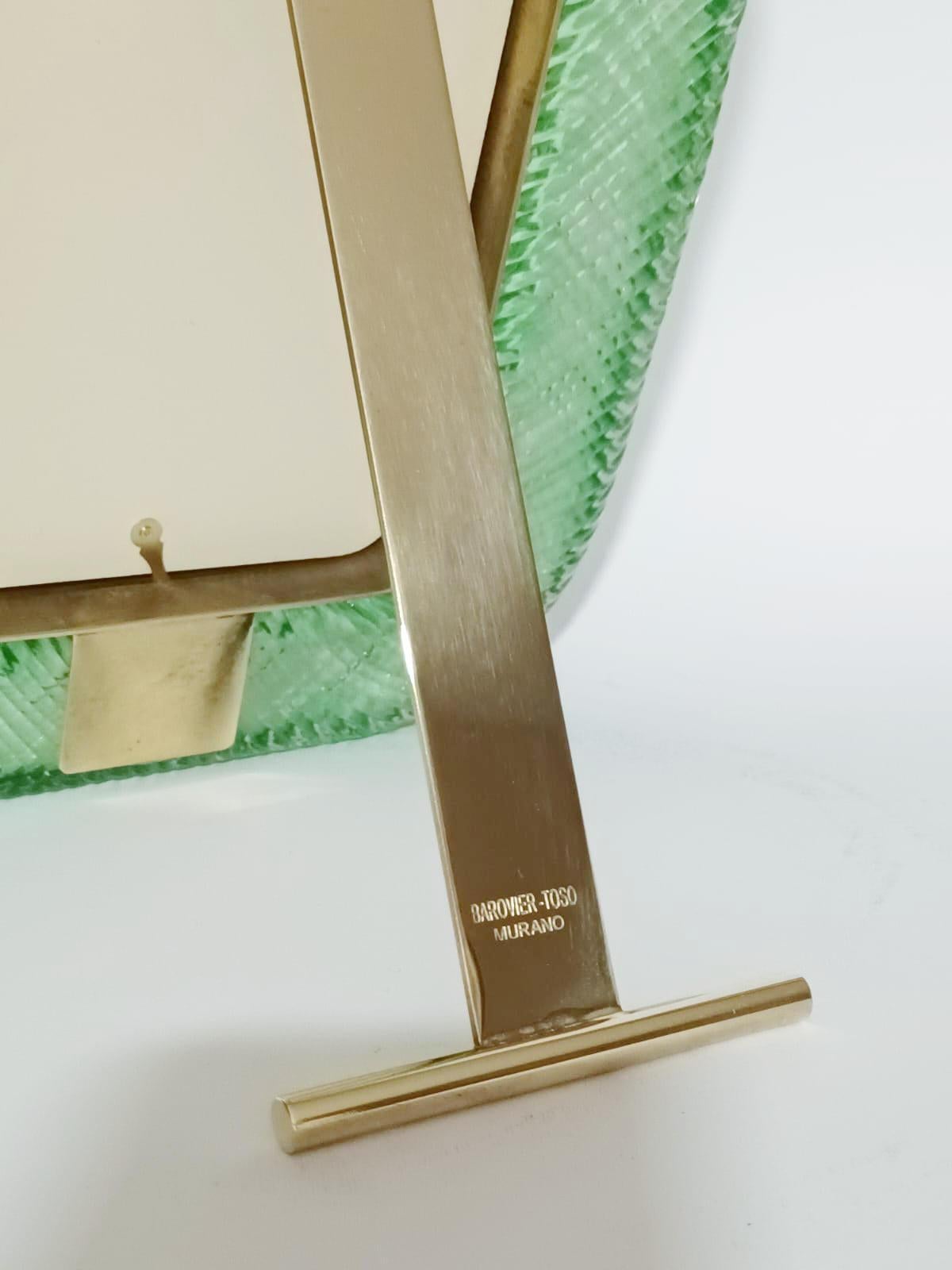 20ième siècle Cadre photo vert de Murano par Barovier e Toso - 3 disponibles en vente
