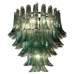 Murano Green "saddle" Waterfall Chandelier