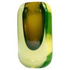 Murano Green "Sommerso" Vase