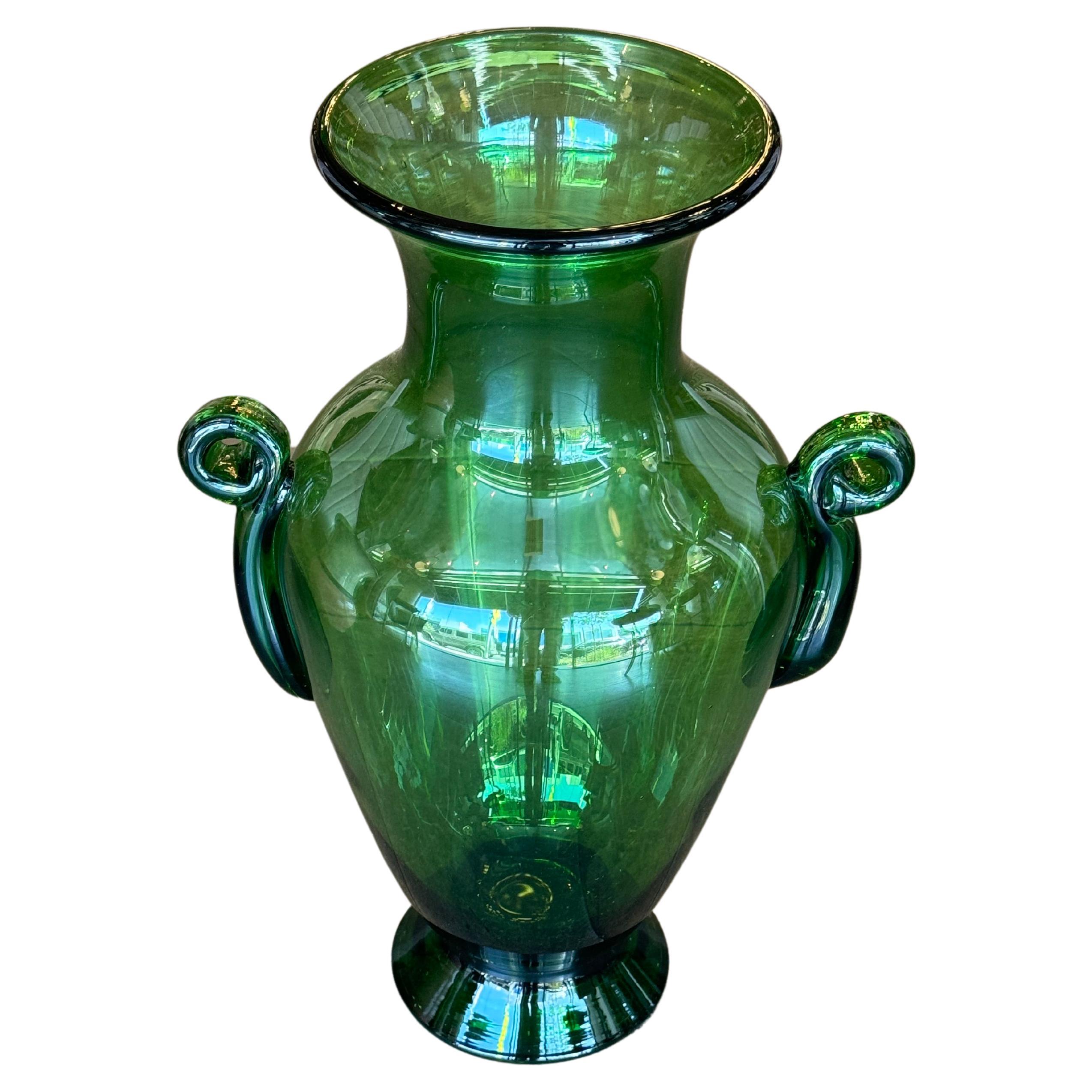 Grüne Murano-Vase, CIRCA 1950er Jahre