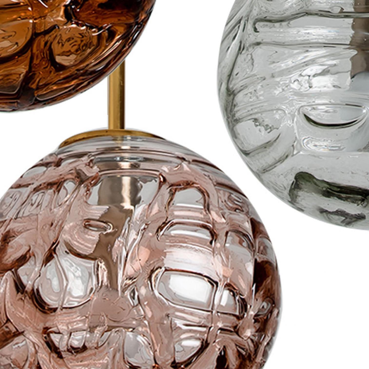 Vetro grigio marrone e rosa di Murano  Lampada a sospensione, anni '60 in vendita 2