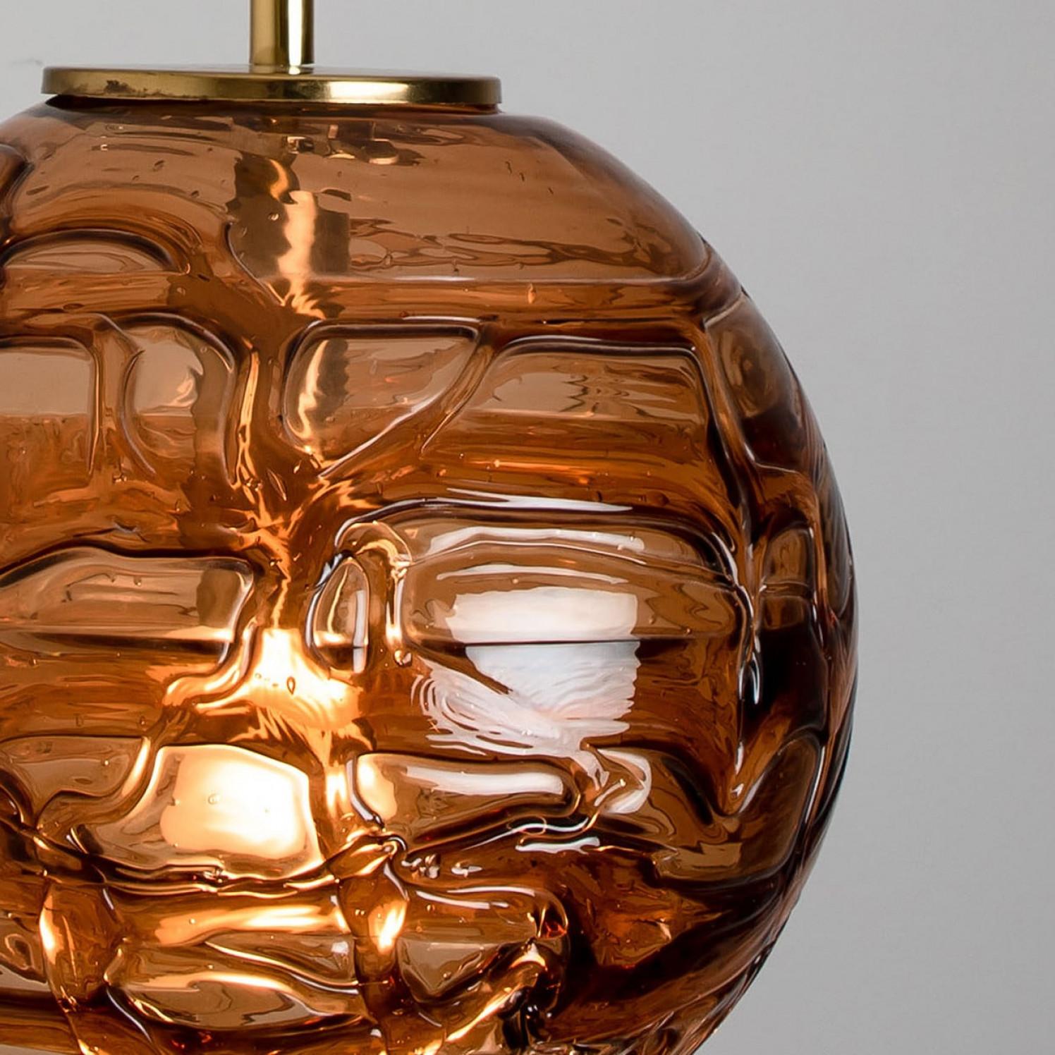 Vetro grigio marrone e rosa di Murano  Lampada a sospensione, anni '60 in vendita 4