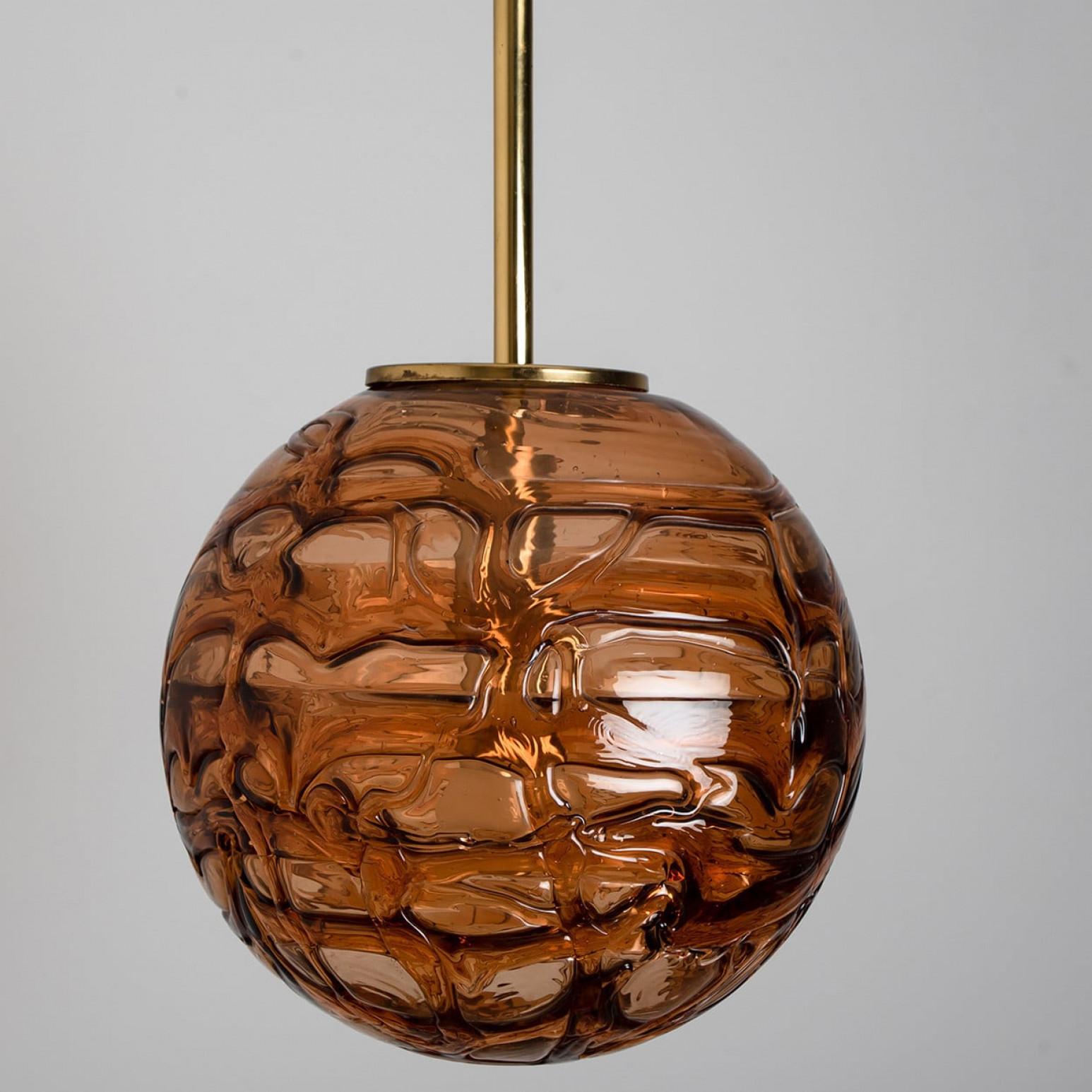Vetro grigio marrone e rosa di Murano  Lampada a sospensione, anni '60 in vendita 6