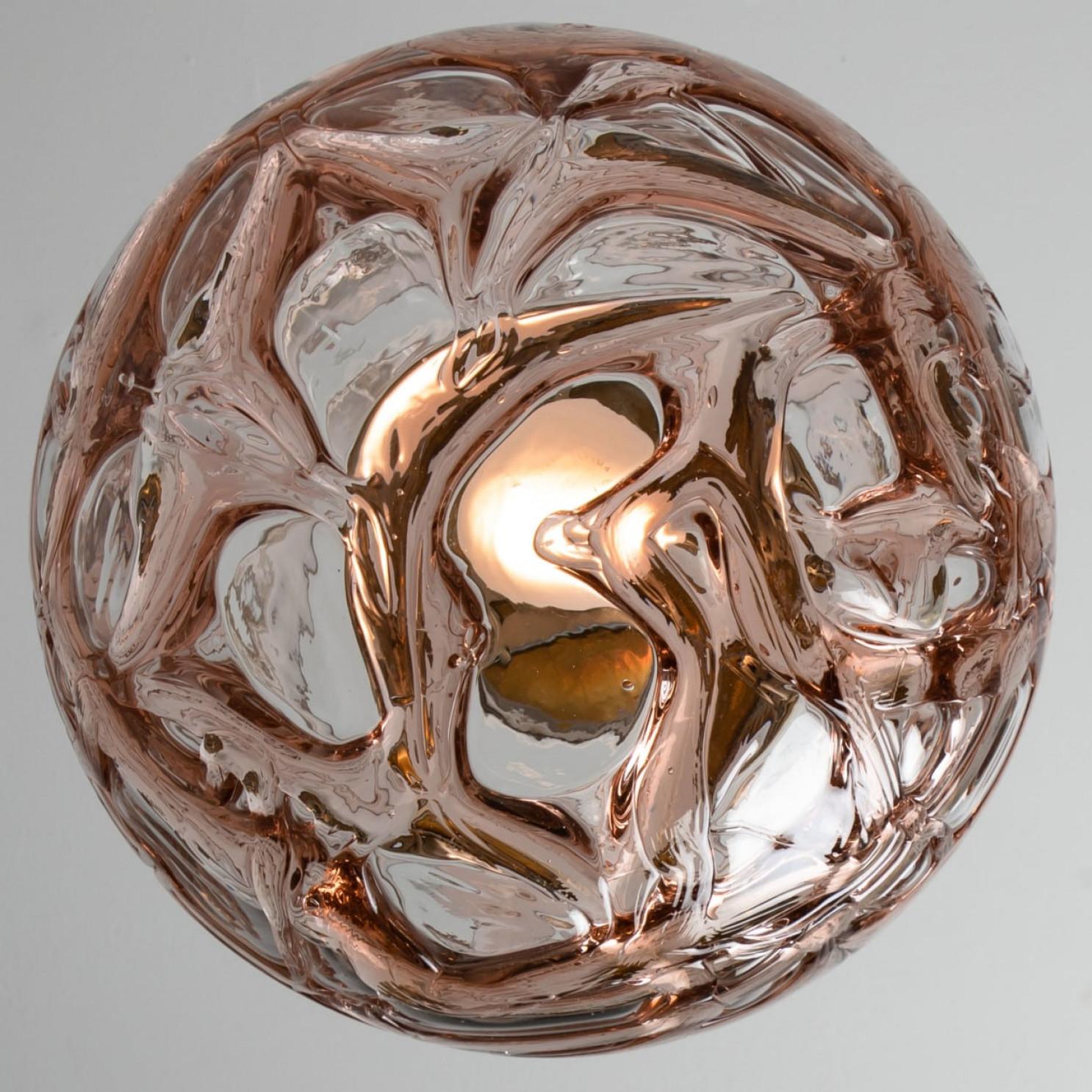 Vetro grigio marrone e rosa di Murano  Lampada a sospensione, anni '60 in vendita 12