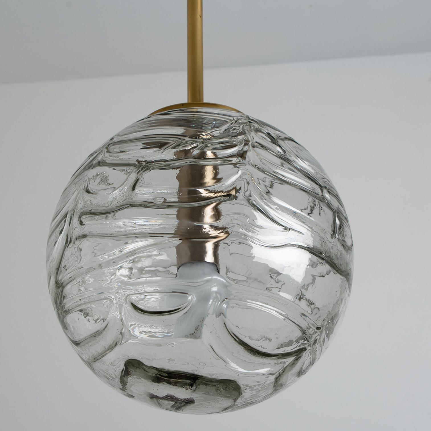 Mid-Century Modern Murano Grey Brown and Rose Glass  Pendant Light, 1960s For Sale
