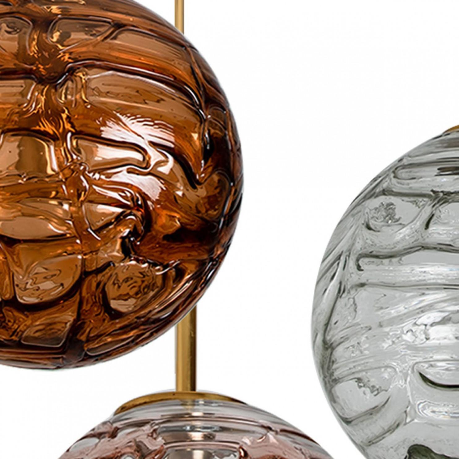 Altro Vetro grigio marrone e rosa di Murano  Lampada a sospensione, anni '60 in vendita