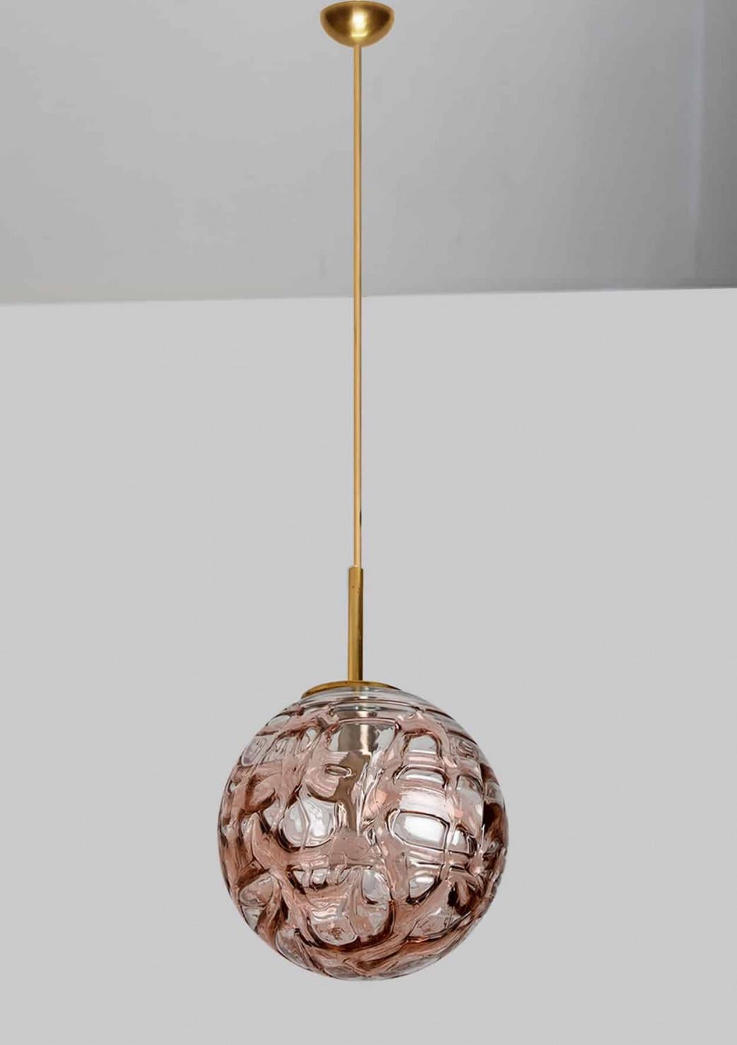 Vetro grigio marrone e rosa di Murano  Lampada a sospensione, anni '60 In condizioni buone in vendita a Rijssen, NL