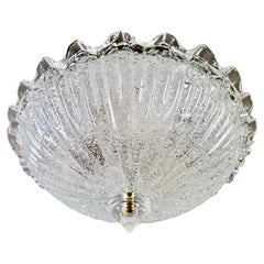 Lampada da soffitto a due luci degli anni '90 in vetro artistico soffiato a mano di Murano.