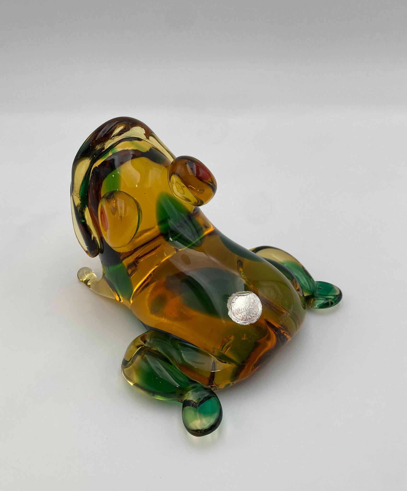Murano Hand Blown Art Glass Frog Sculpture, Italy, 1950's  In Good Condition For Sale In Costa Mesa, CA